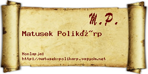 Matusek Polikárp névjegykártya